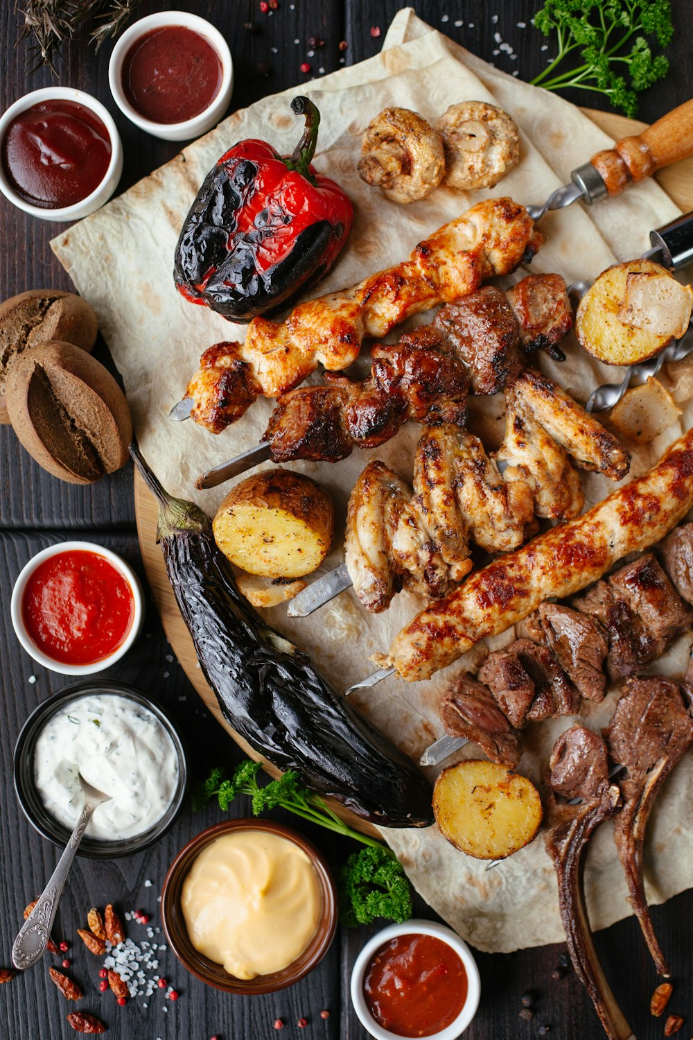 Sizzling Artisan Sausages on Fire